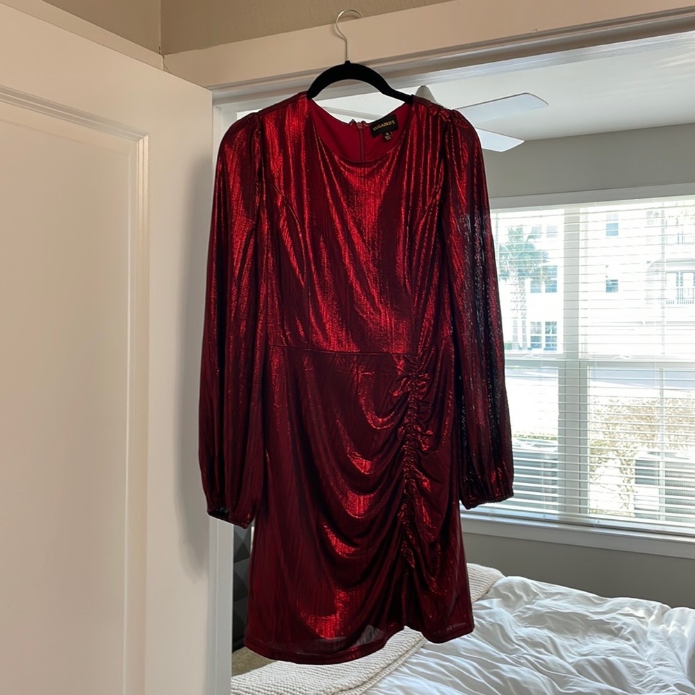 Red shimmery dress